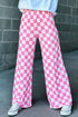 'Lola' Checkered Wide Leg Pants - Celes Fashion